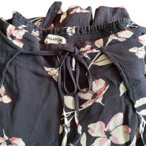 Billabong blue floral wide leg pants size M - Picture 4 of 4
